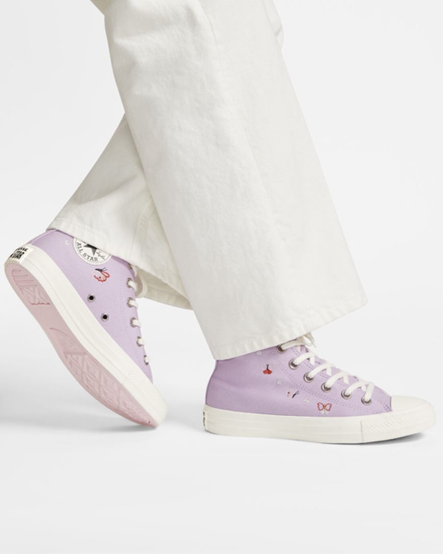 Tenisi Inalti Dama Converse Chuck Taylor All Star Butterfly Wings Violet Negrii | RO QHIEO214